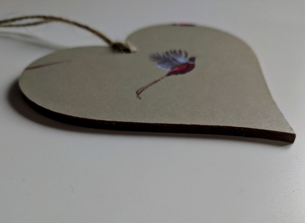 10cm Hanging Heart in Sophie Allport Pheasant