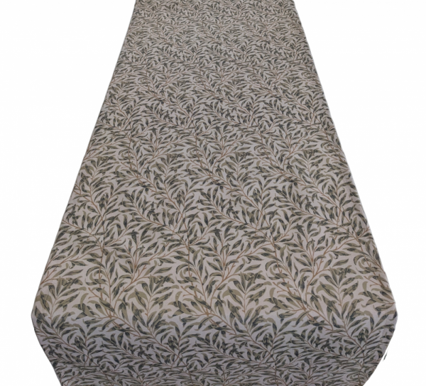William Morris and Co Willow Bough Leaf Beige Green Table Runner 100-250cm