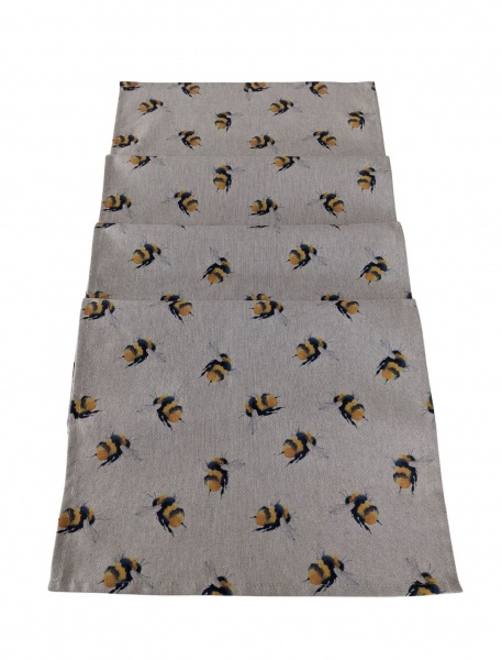 Bumble Bees Linen Look Table Runner 100-250cm