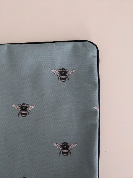 Cushion Cover in Clarke and Clarke Abeja Bumble Bee Minerel Blue 14'' 16'' 18'' 20'' 22'' 24'' 26''