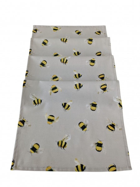 Table Runner in Clarke and Clarke Natural Bumble Bee