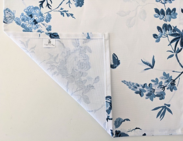 Tablecloth in Cath Kidston Birds and Roses Blue White