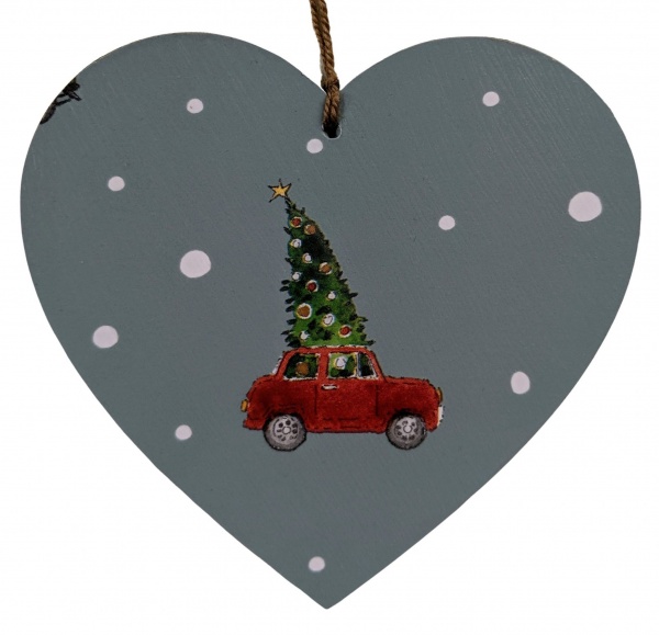 10cm Hanging Heart Decoration in Sophie Allport Home For Christmas