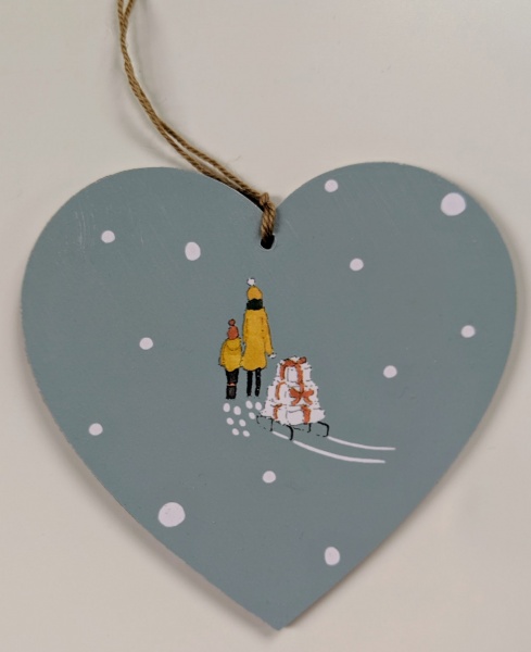 10cm Hanging Heart Decoration in Sophie Allport Home For Christmas