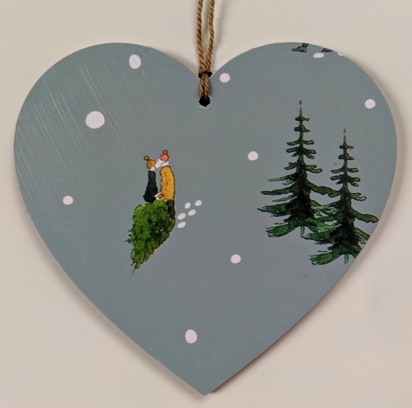 10cm Hanging Heart Decoration in Sophie Allport Home For Christmas