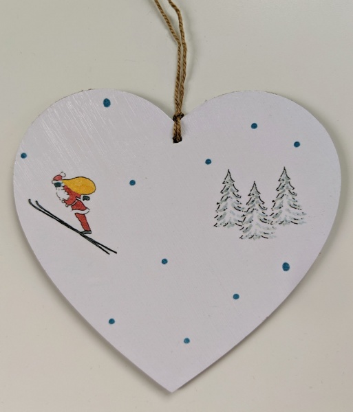 10cm Hanging Heart in Sophie Allport Skiing