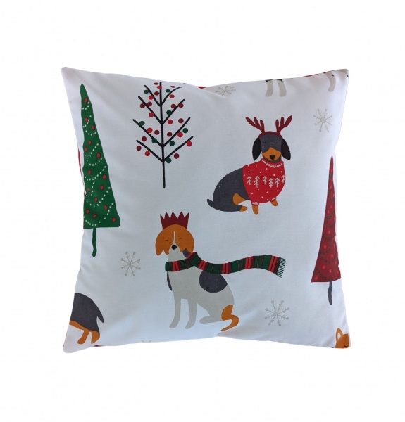 16'' Christmas Dogs Cushion Cover