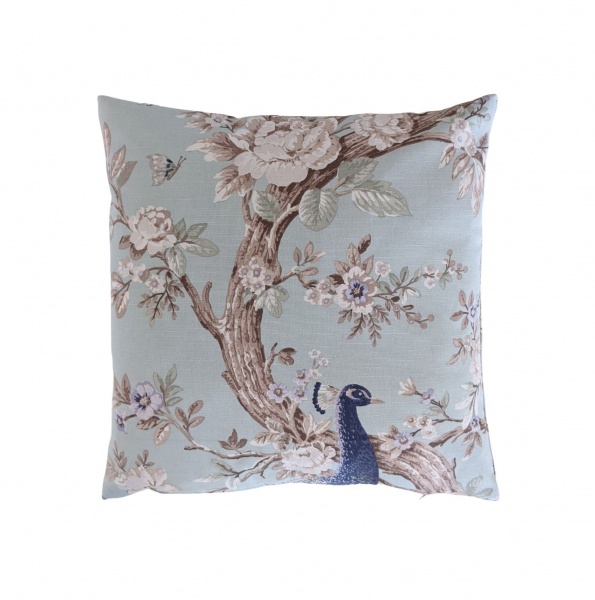 16'' Cushion Cover in Laura Ashley Belvedere Peacock Duckegg Blue