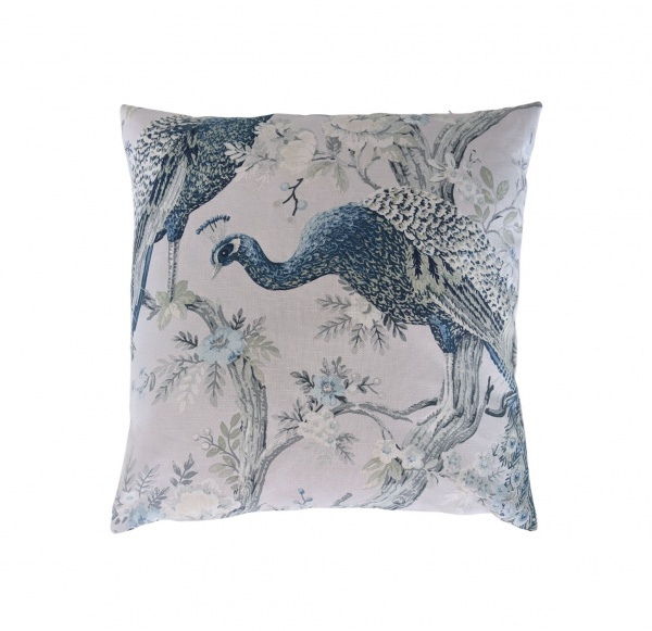 16'' Cushion Cover in Laura Ashley Belvedere Peacock Midnight Navy Blue