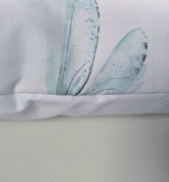 16'' White Blue Dragonfly Cushion Cover