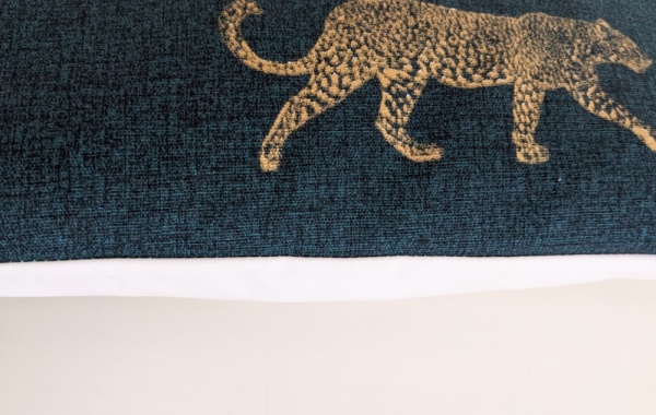 Teal and Gold Leopard Cushion Cover 14'' 16'' 18'' 20'' 22'' 24'' 26''