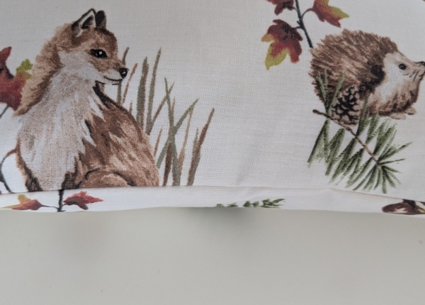 16'' White Woodland Animals Cushion Cover