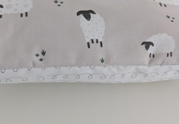 Beige White Sheep Cushion Cover 16''