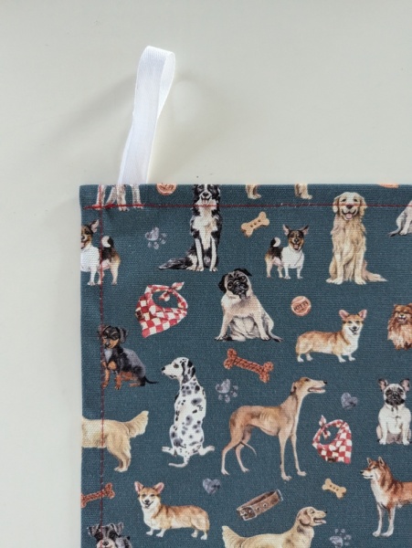 All The Dogs Tea Towel Blue