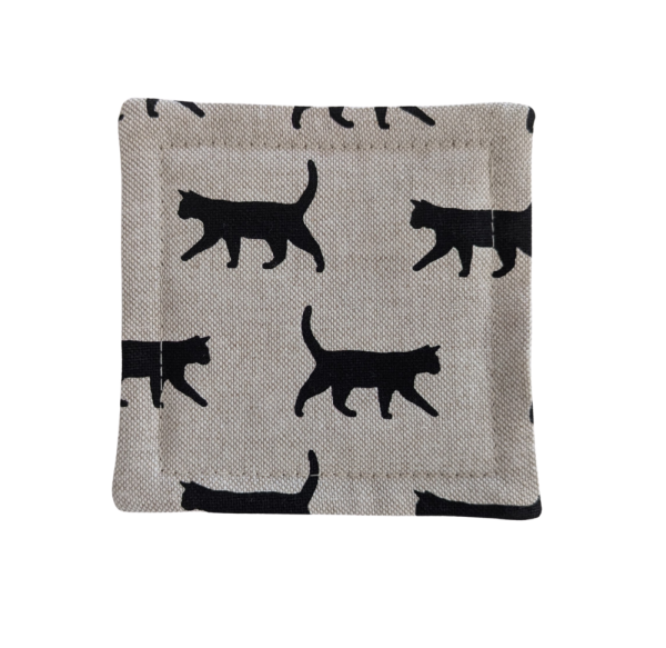 Black Cat Linen Look Coasters