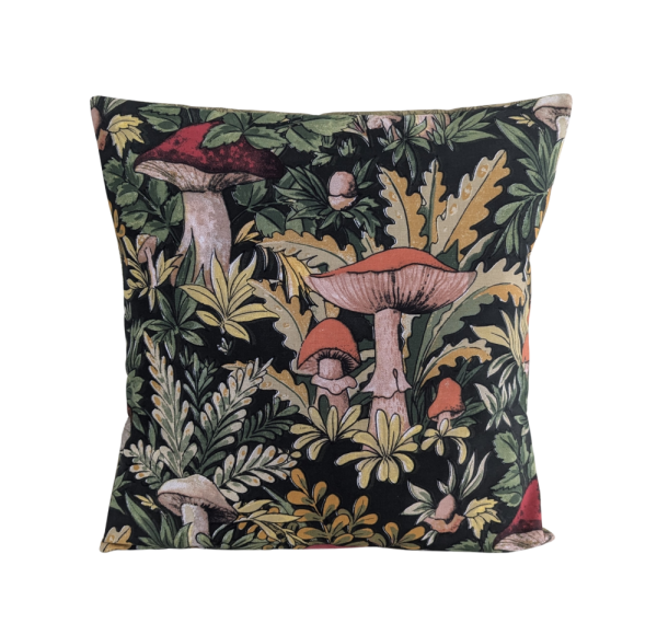 Black and Orange Toadstool Autumn Cushion Cover 16''