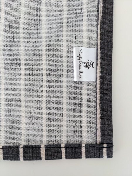 Charcoal Grey Stripe BCI Sustainable Cotton Tea Towel