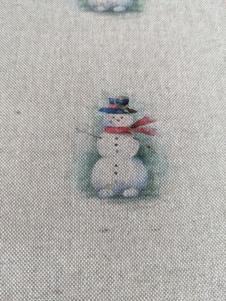 Christmas Snowmen Linen Look Tea Towel