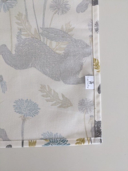 Cream and Blue March Spring Hare Tea Towel