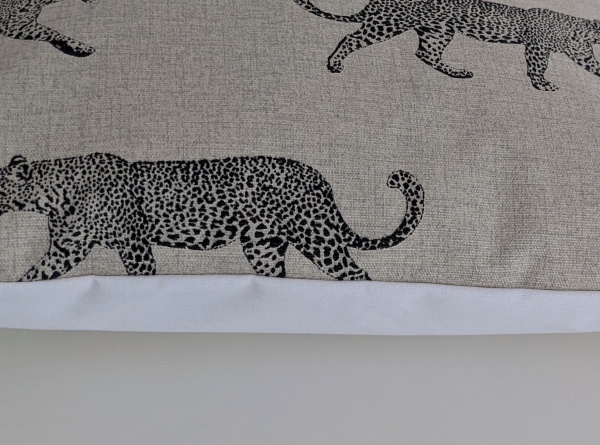Cushion Cover in Fryett's Black Natural Leopard 14'' 16'' 18'' 20'' 22'' 24'' 26''