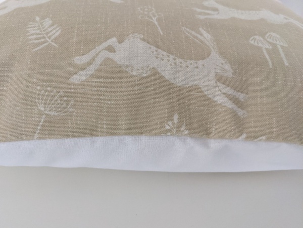 Cushion Cover in Fryett's Jump Hares Natural 14'' 16'' 18'' 20'' 22'' 24'' 26''
