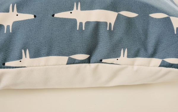 Cushion Cover in Scion Mini Mr Fox Navy Blue 16''