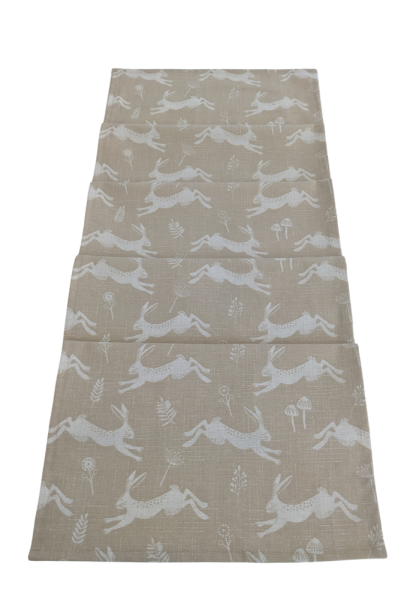 Natural Leaping Hares Table Runner 100-250cm