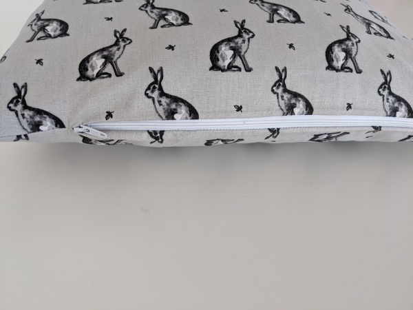 Grey Beatrix Rabbit Cushion Cover 14'' 16'' 18'' 20'' 22'' 24'' 26''