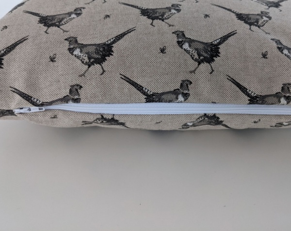 Grey Black Pheasant Linen Look Cushion Cover 14'' 16'' 18'' 20'' 22'' 24'' 26''