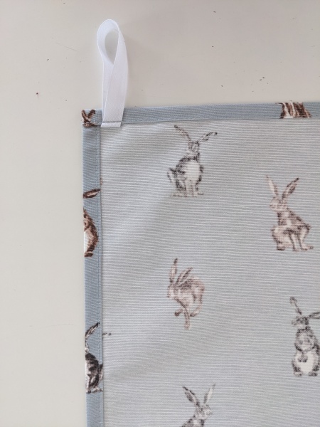 Grey Blue Hare Tea Towel