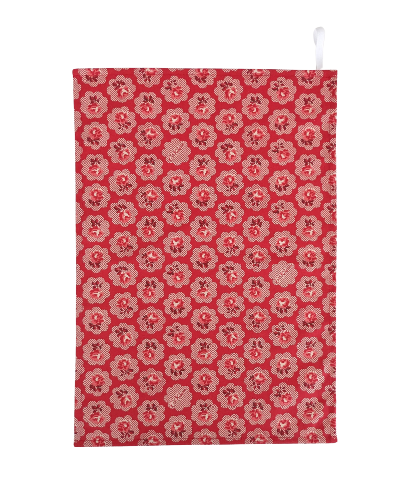 Tea Towel in Cath Kidston Freston Rose Red