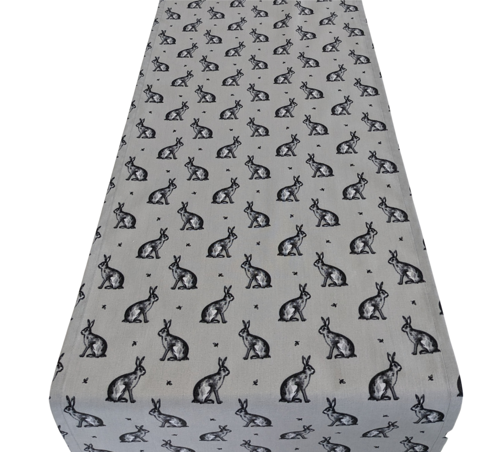 Grey Beatrix Rabbit Table Runner 100-250cm