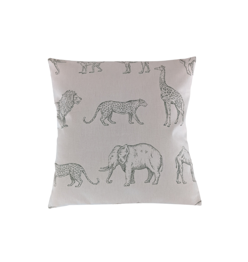 Safari Jungle Cushion Cover Green Cream 14'' 16'' 18'' 20'' 22'' 24'' 26''