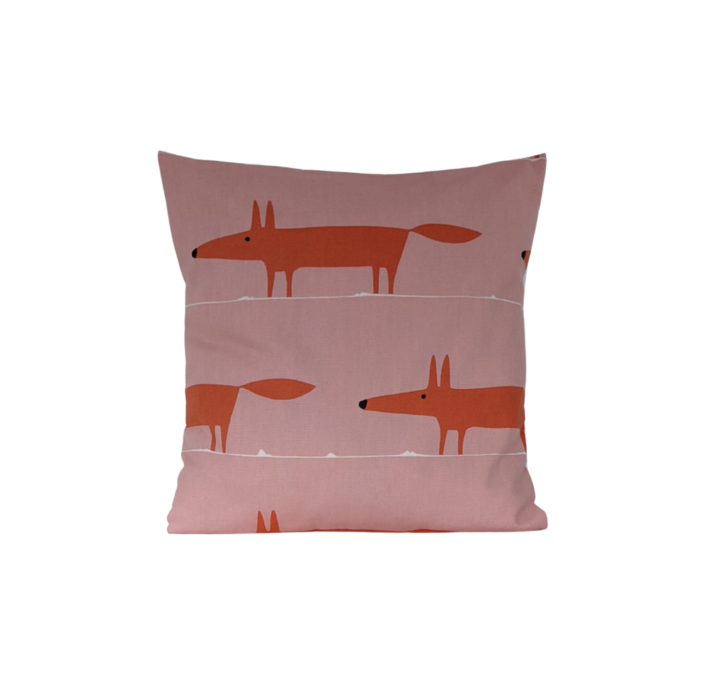 Scion Midi Mr Fox Orange Pink Cushion Cover 14'' 16'' 18'' 20''