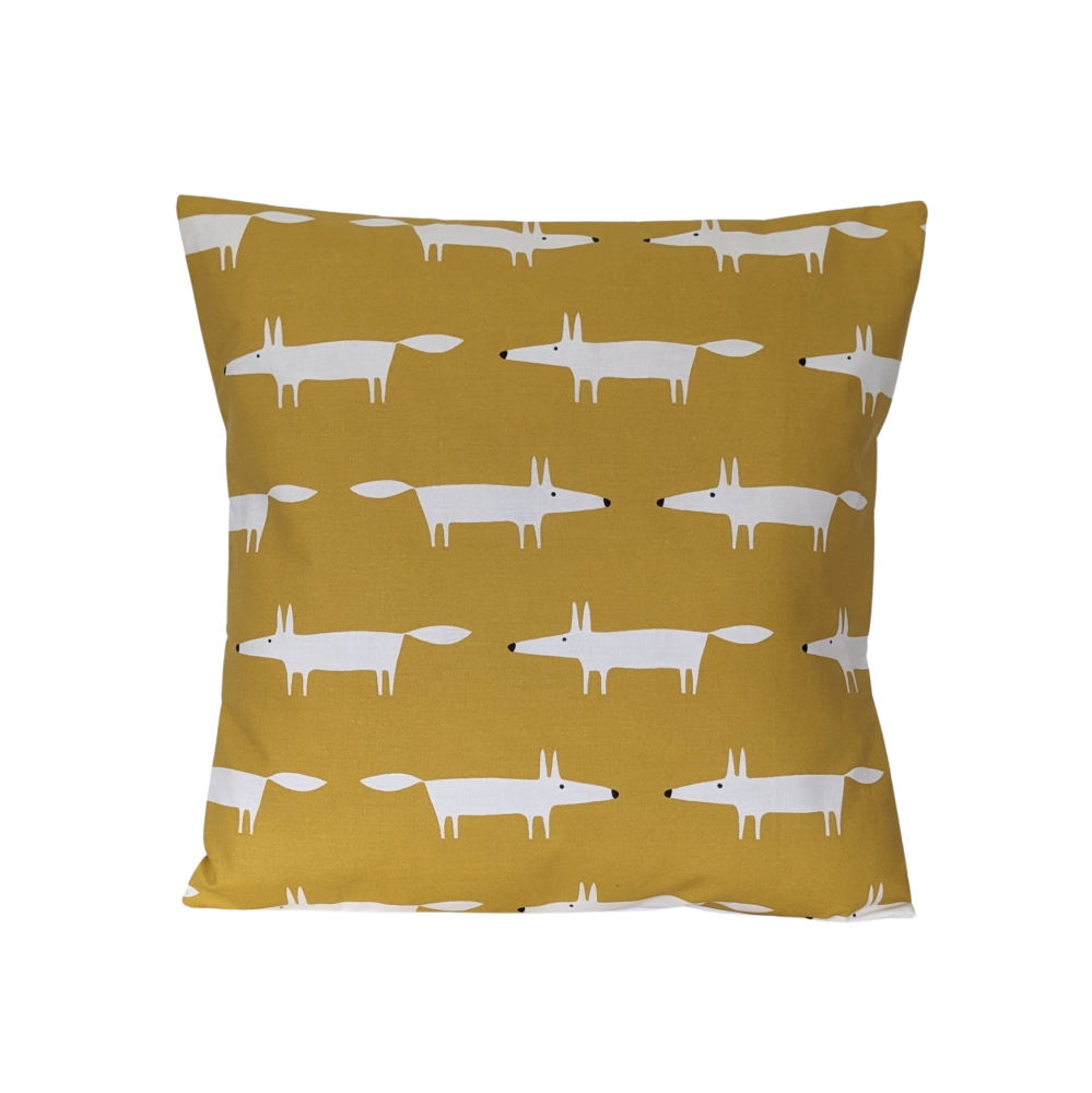 Cushion Cover in Scion Little Mr Fox Mustard Yellow 16''