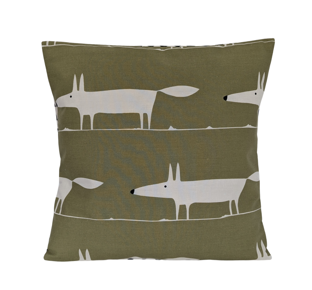 Cushion Cover in Scion Midi Mr Fox Olive Green 16''