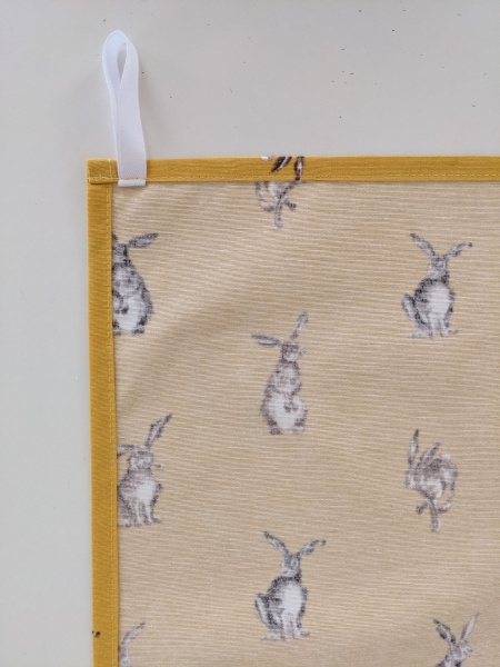 Ochre Mustard Yellow Hare Tea Towel