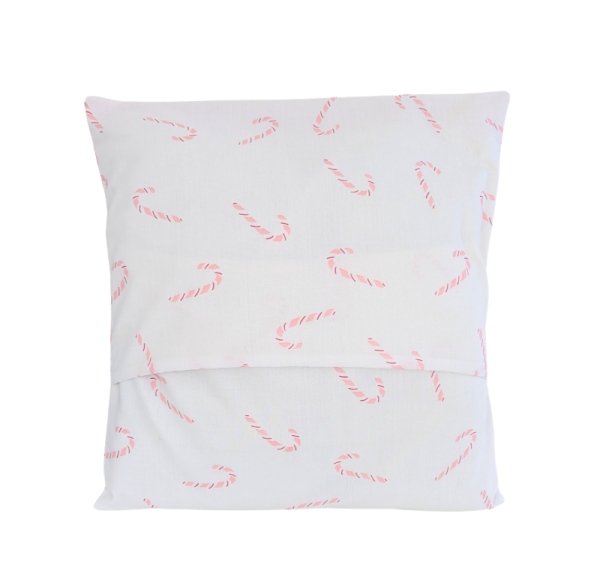 Pink Candy Cane Christmas Cushion Cover 16''