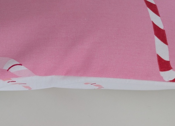 Pink Candy Cane Christmas Cushion Cover 16''