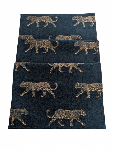 Teal and Gold Leopard Table Runner 100-250cm