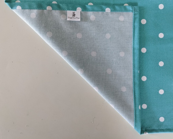 Turquoise Blue and White Spotty  Table Runner 100-250cm