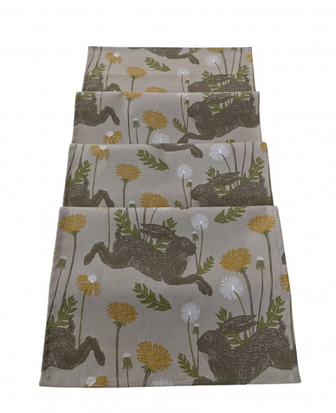 Yellow March Spring Hare Table Runner
